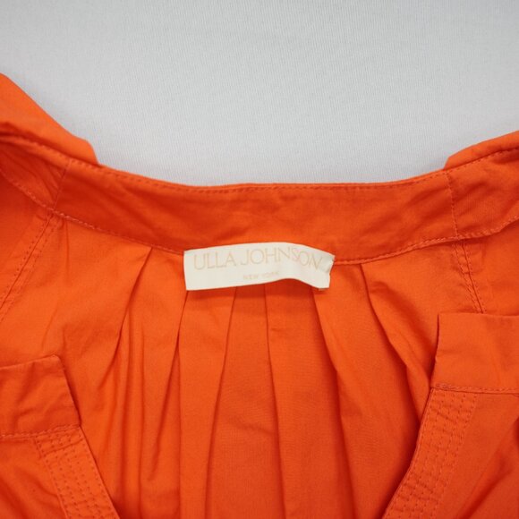 Ulla Johnson Olina Tiered Puff Sleeve Midi Poplin Dress Size 6 - Picture 6 of 12